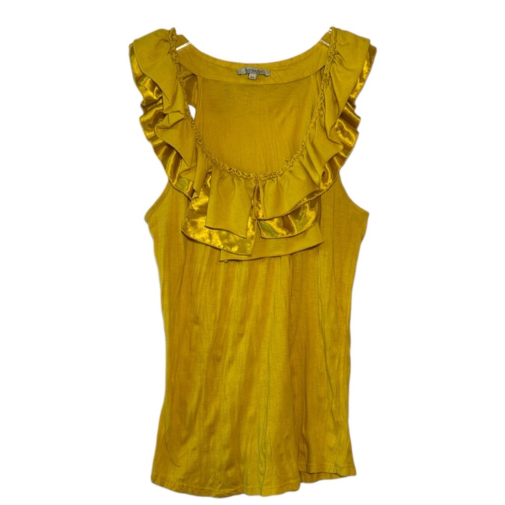 Anthropologie Bordeaux Ruffle Tank Top | Soft Knit Sleeveless Blouse | Size XS
